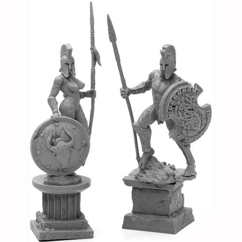 Reaper Bones Black - Amazon and Spartan Living Statues (Stone)