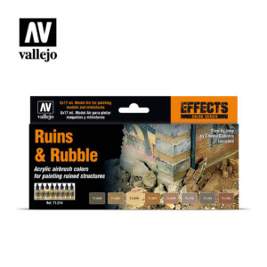 Vallejo - Model Air - Ruins & Rubble - 8 Colour Acrylic Paint Set