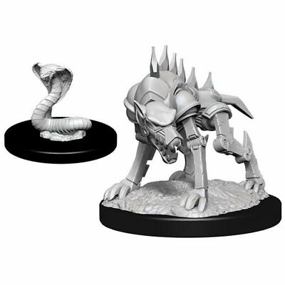 Miniature - D&D - Unpainted Iron Cobra & Iron Defender