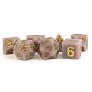 MDG 16mm Sharp Edge Silicone Rubber Polyhedral Dice Set: Volcanic Soot