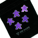DHD Metal Meeples: Platinum Amethyst Set of 5 with bag