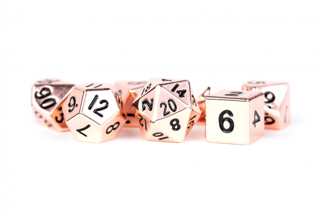 MDG 16mm Metal Polyhedral Dice Set: Copper