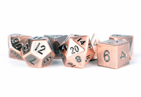 MDG 16mm Metal Polyhedral Dice Set: Antique Copper