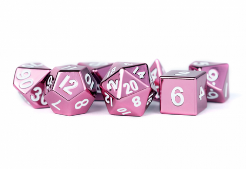 MDG 16mm Metal Polyhedral Dice Set: Pink