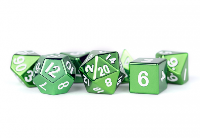 MDG 16mm Metal Polyhedral Dice Set: Green