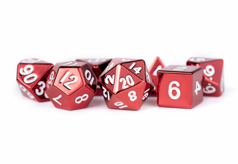MDG 16mm Metal Polyhedral Dice Set: Red