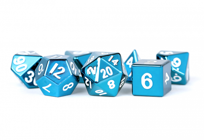 MDG 16mm Metal Polyhedral Dice Set: Blue