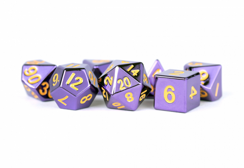 MDG 16mm Metal Polyhedral Dice Set: Purple