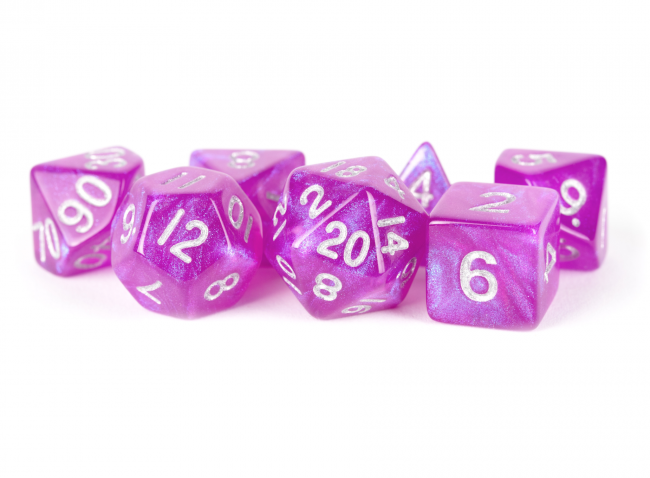 MDG 16mm Acrylic Polyhedral Dice Set: Stardust Purple