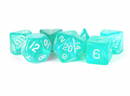 MDG Acrylic 16mm Polyhedral Dice Set - Stardust Turquoise
