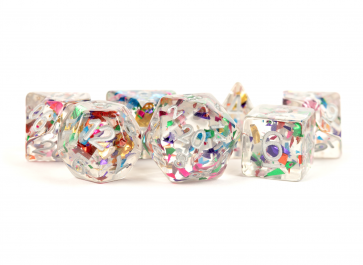 MDG 16mm Resin Polyhedral Dice Set: Rainbow Foil