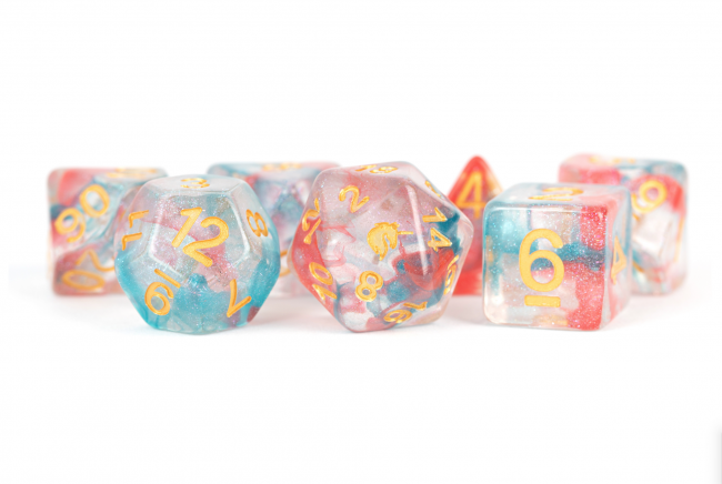 MDG Unicorn Resin Polyhedral Dice Set - Astral Swell