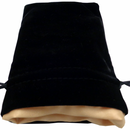 MDG Small Velvet Dice Bag: Black w/ Gold Satin