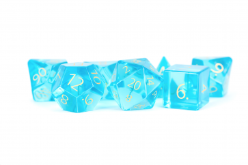MDG Engraved Zircon Glass Birthstone Dice: December Topaz