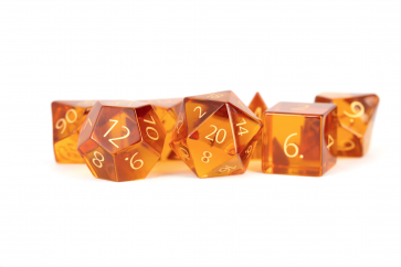 MDG Engraved Zircon Glass Birthstone Dice: November Citrine