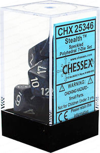 Chessex D7-Die Set Dice Speckled Stealth (7 Dice in Display)