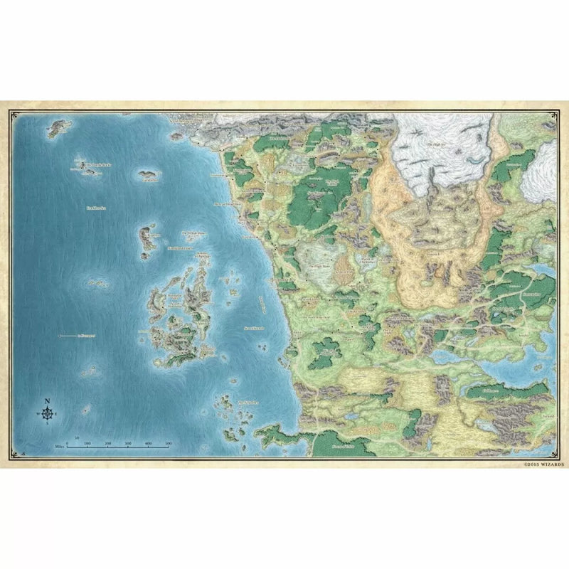 Dungeons & Dragons D&D (Map) Sword Coast Adventures Guide Faerun Map