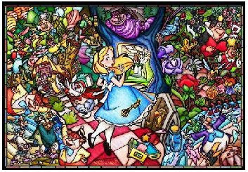 Tenyo Puzzle Disney Alice in Wonderland Stained Glass Puzzle 1,000 pieces