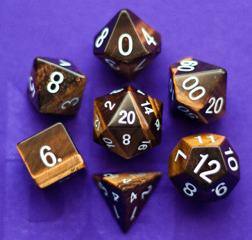 MDG 16mm Polyhedral Dice Set: Tiger's Eye