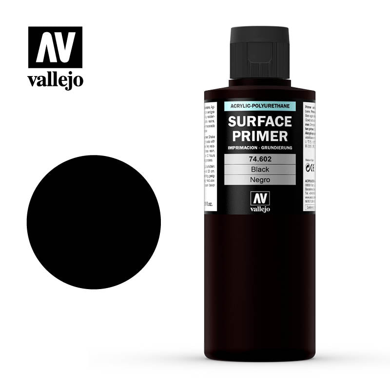 Vallejo - Surface Primer - Colour Black - 200ml