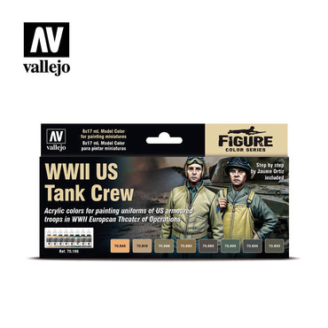 Vallejo 70186 Model Colour WWII US Tank Crew 8 Colour Acrylic Paint Set